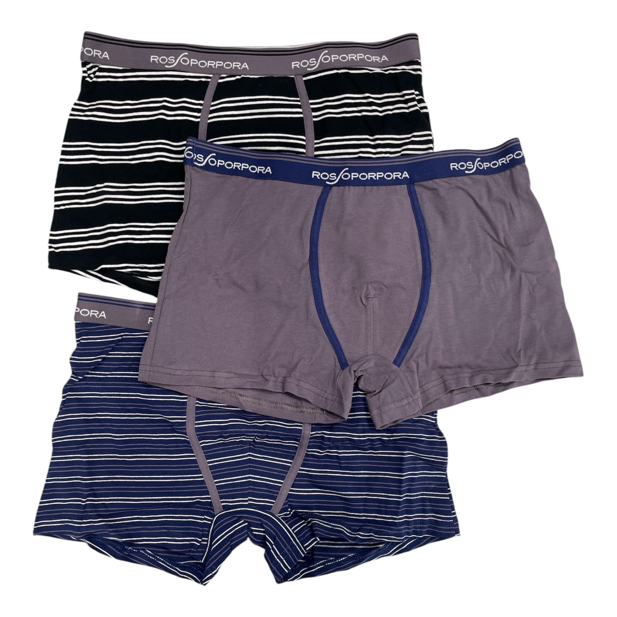 Tri-Pack Boxer Uomo in Cotone Elasticizzato con Elastico Esterno Rossoporpora Art.UB2138 - Boutique dell'Intimo e del Neonato