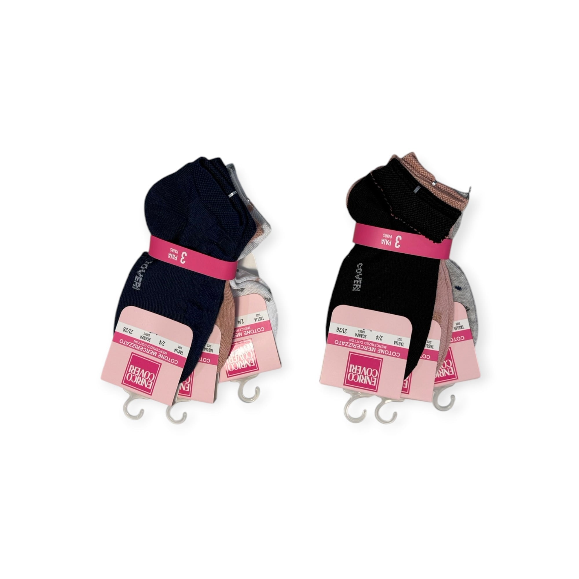 Tri - Pack Calza Corta Bimba in Cotone Enrico Coveri Art.TRIAD_GS12 - Boutique dell'Intimo e del Neonato