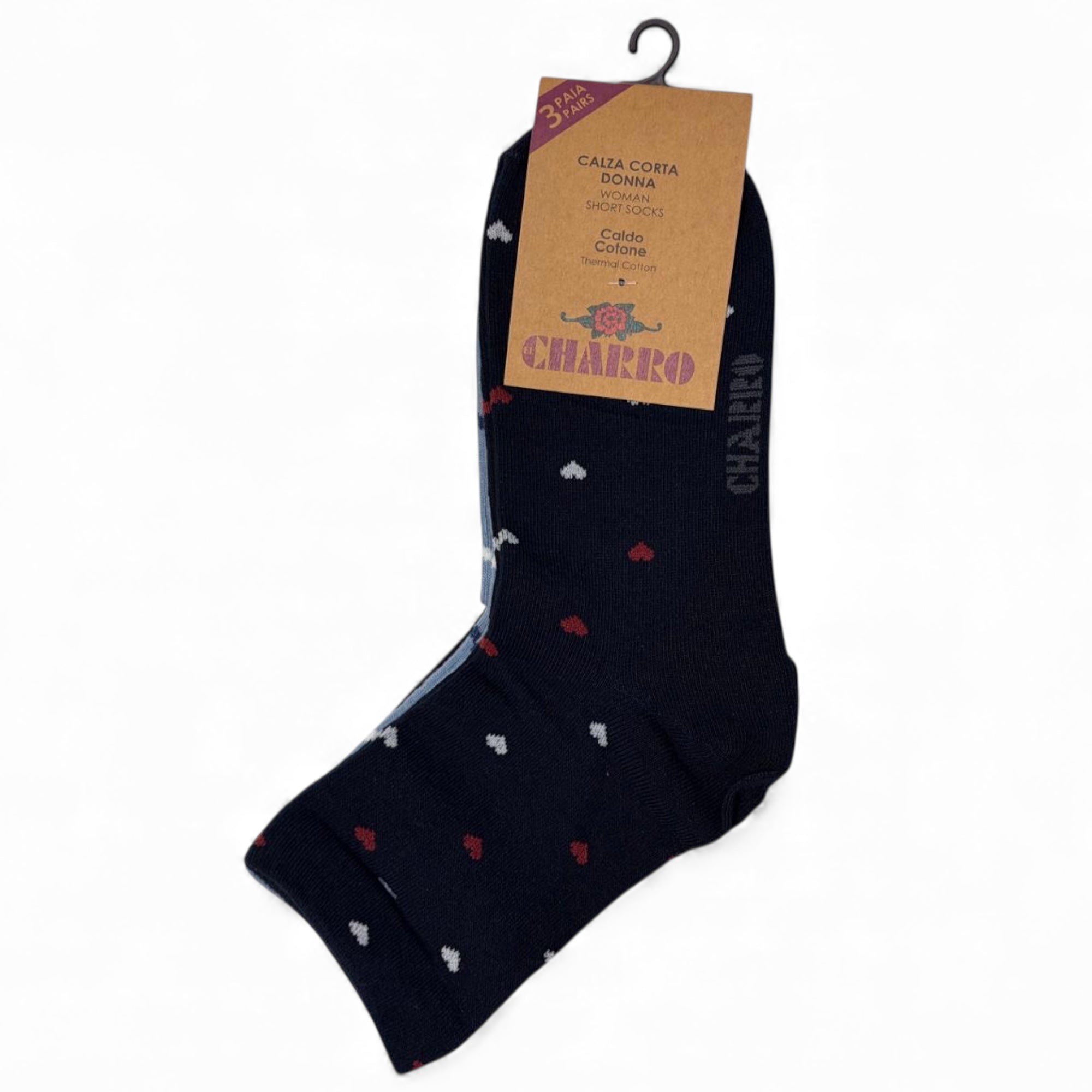 Tri - Pack Calza Corta in Caldo Cotone Cuore Charro Art.P_ERIKA113ASS - Boutique dell'Intimo e del Neonato