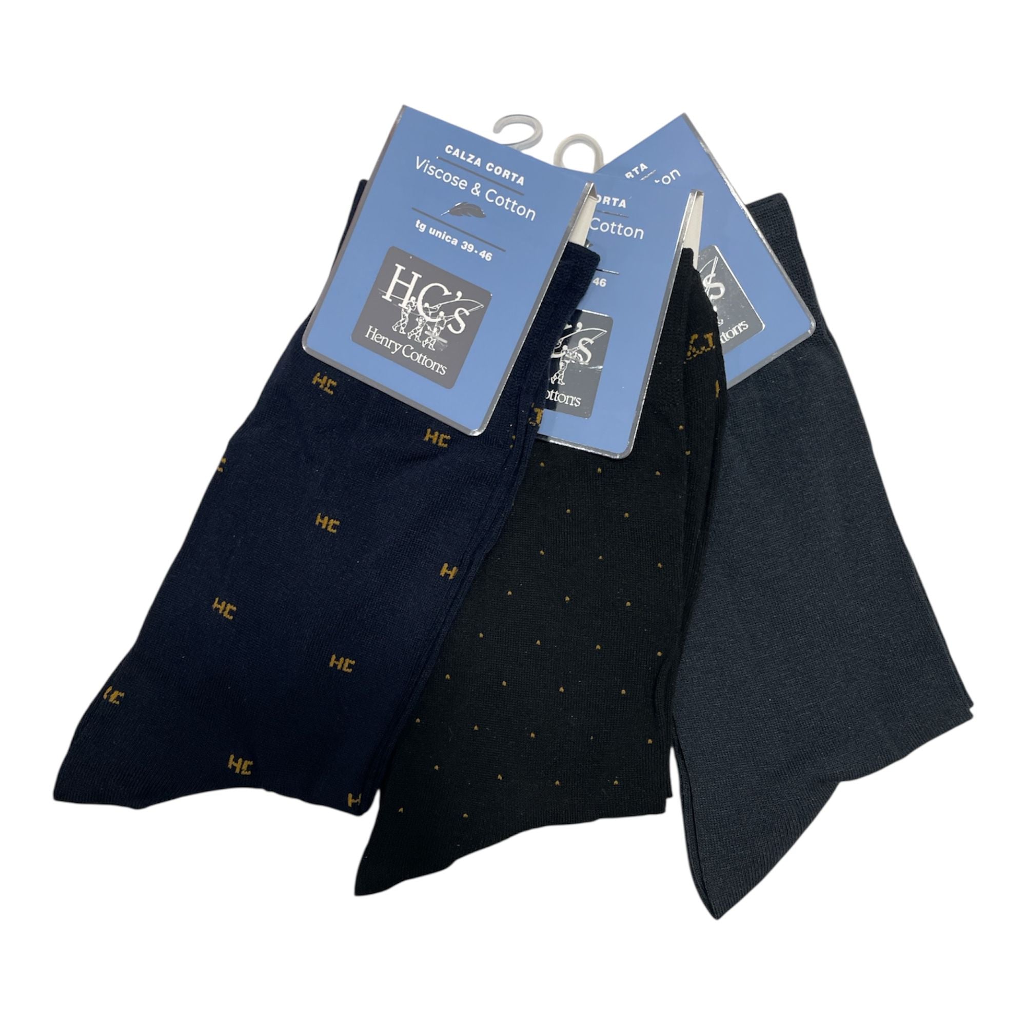 Tri - Pack Calza Corta Uomo Fantasia Viscose & Cotton Henry Cotton's Art.HV20611 - Boutique dell'Intimo e del Neonato