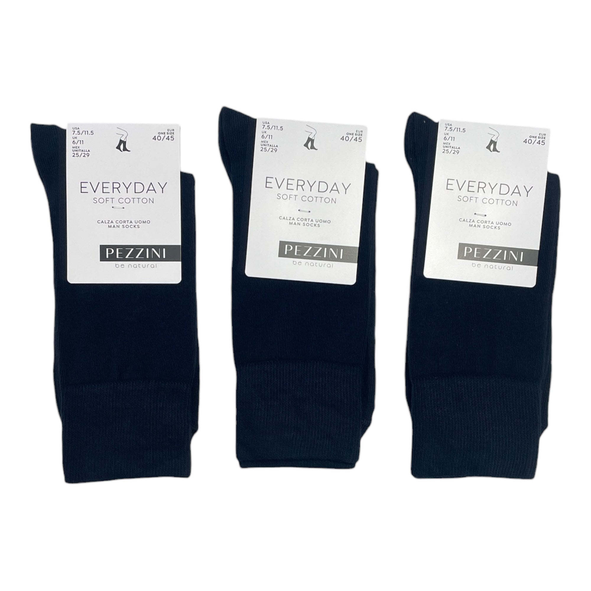 Tri - Pack Calza Corta Uomo in Caldo Cotone Cucitura Piatta Pezzini Art.UCZ - 930 EVERYDAY - Boutique dell'Intimo e del Neonato