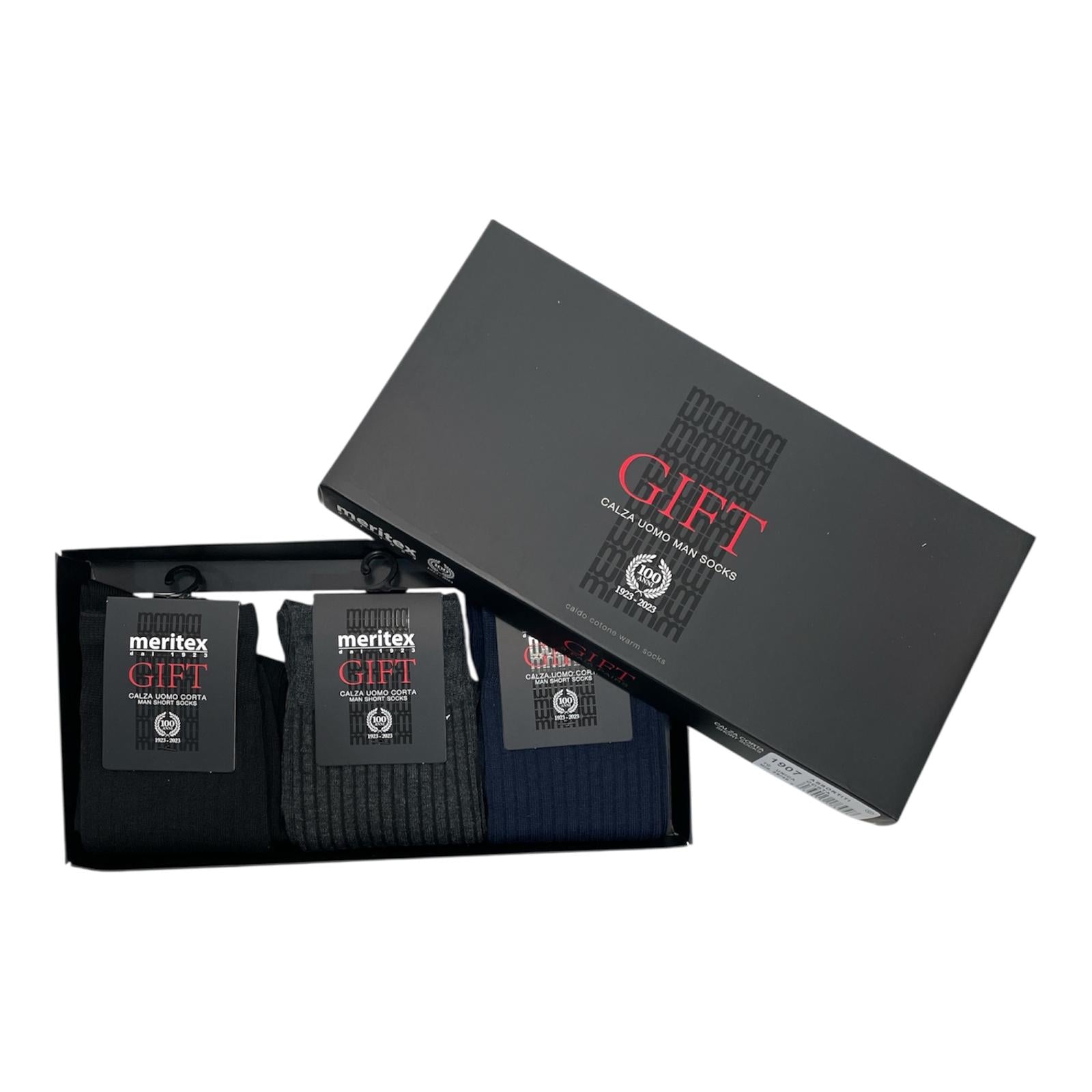Tri - Pack Calza Corta Uomo in Cotone Caldo Costina Meritex Art.1907 - Boutique dell'Intimo e del Neonato