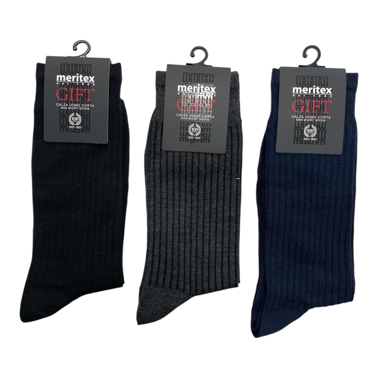 Tri - Pack Calza Corta Uomo in Cotone Caldo Costina Meritex Art.1907 - Boutique dell'Intimo e del Neonato
