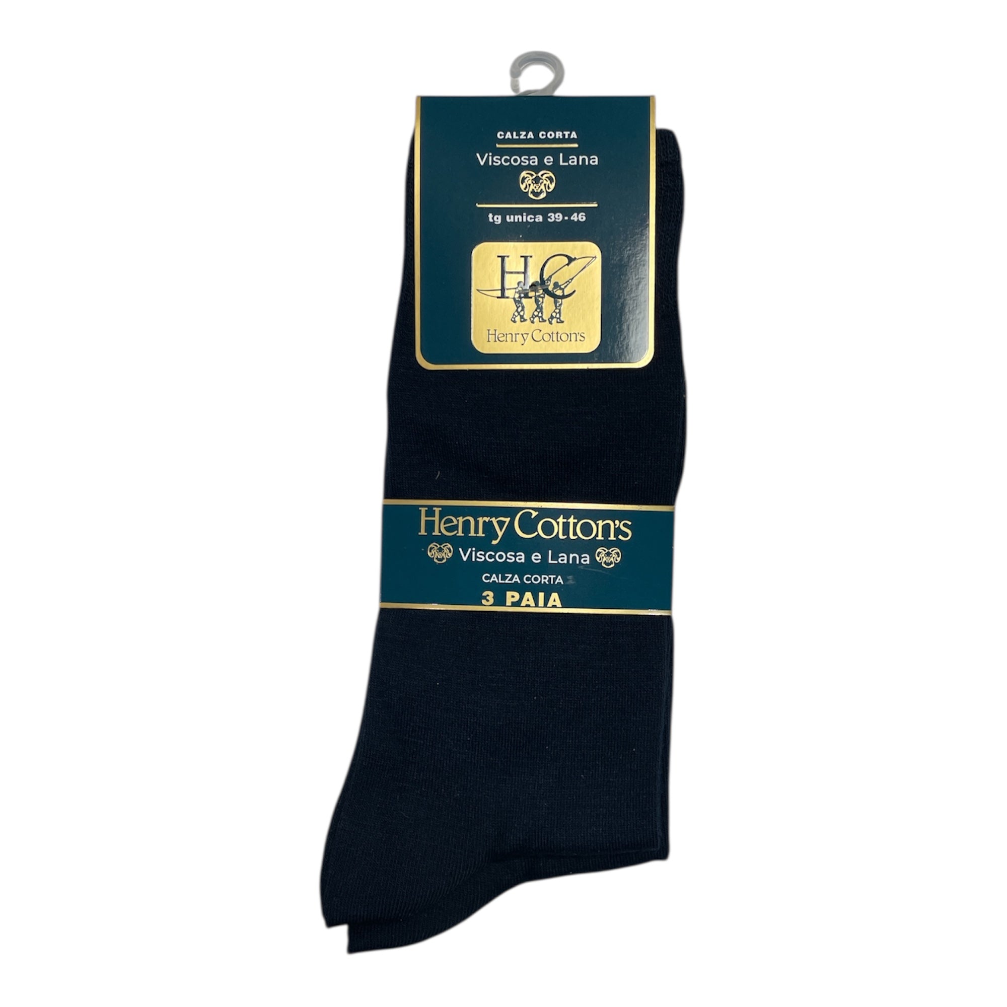 Tri - Pack Calza Corta Uomo Tinta Unita Viscosa & Lana Henry Cotton's Art.HV10240 - Boutique dell'Intimo e del Neonato