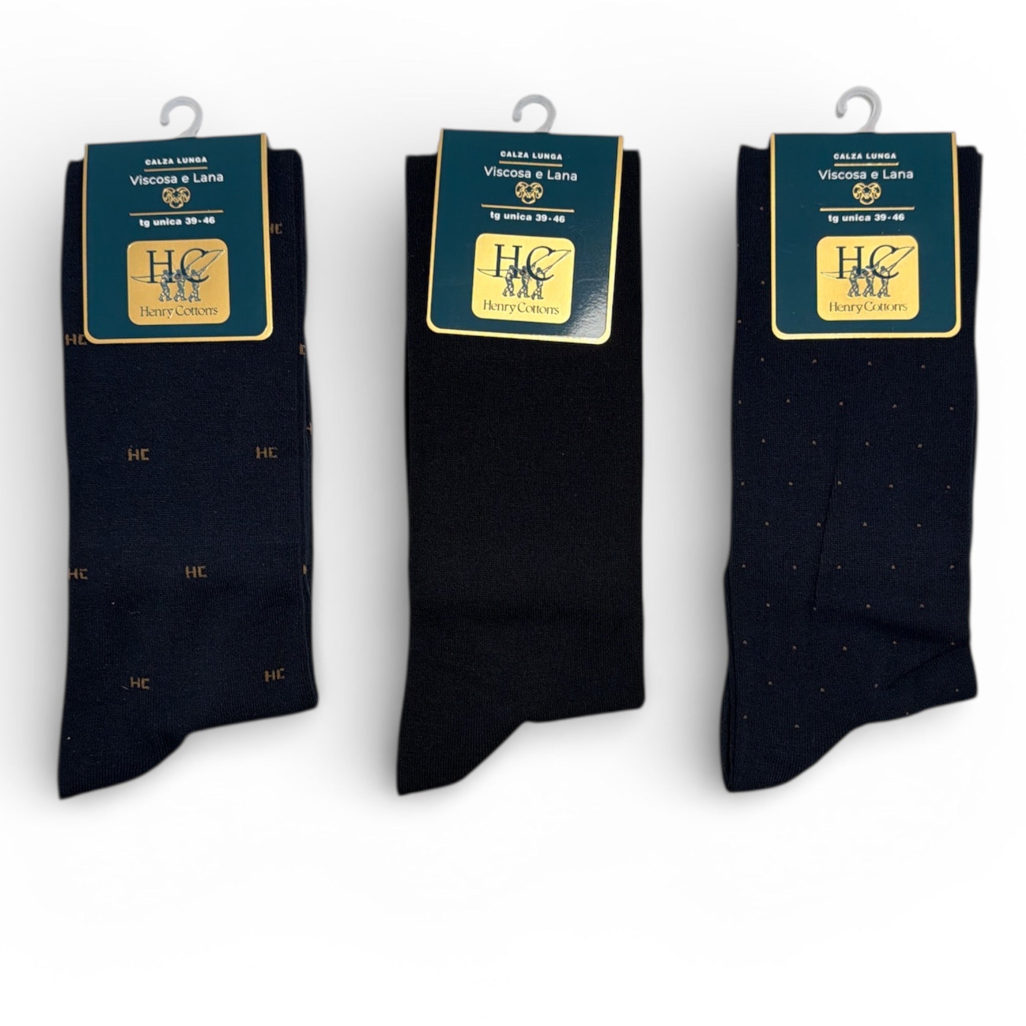 Tri - Pack Calza Lunga Uomo Fantasia Viscosa & Lana Henry Cotton's Art.HV11114 - Boutique dell'Intimo e del Neonato