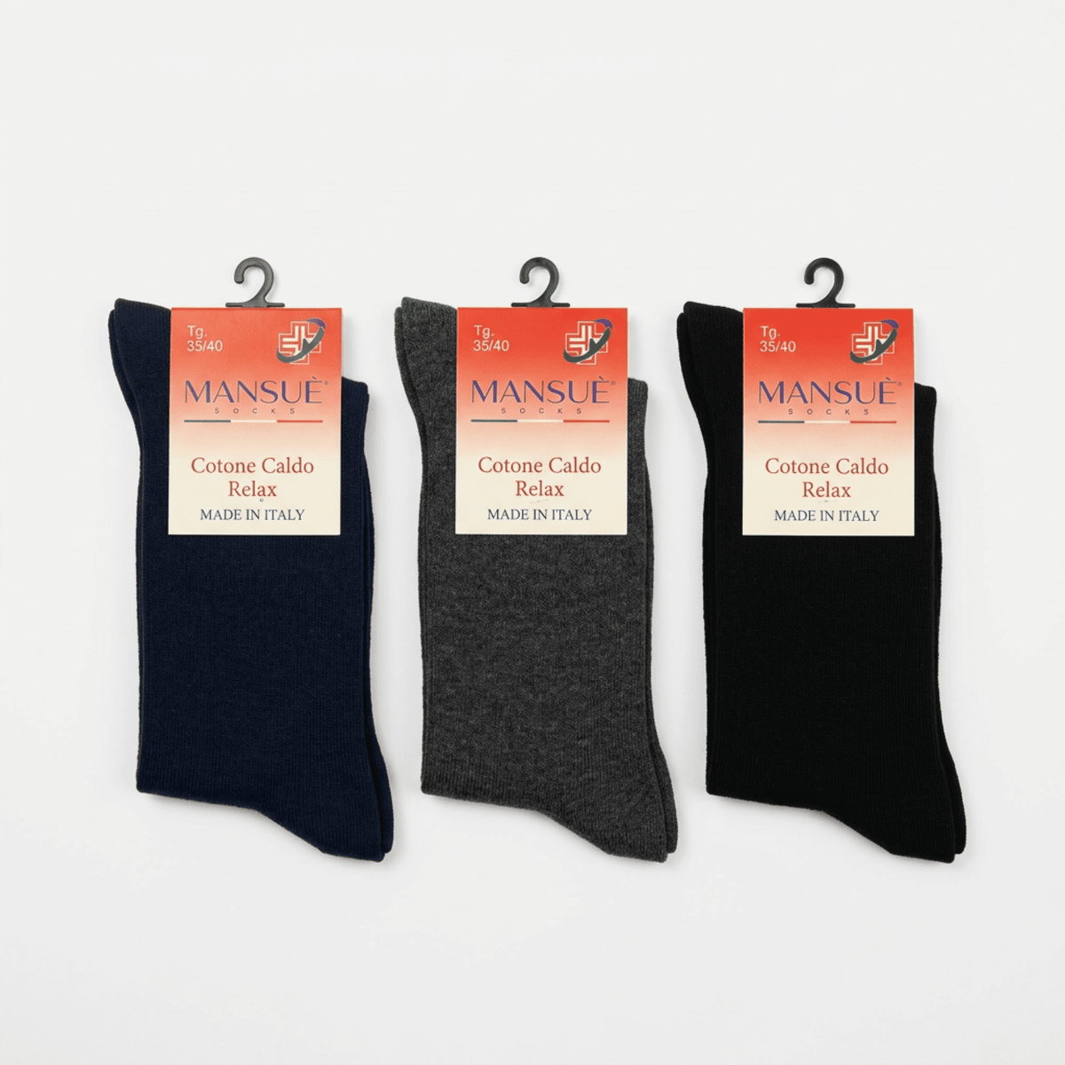 Tri-Pack Calza Uomo Corta Alta Smollato in Caldo Cotone Mansuè Art.620 - Boutique dell'Intimo e del Neonato