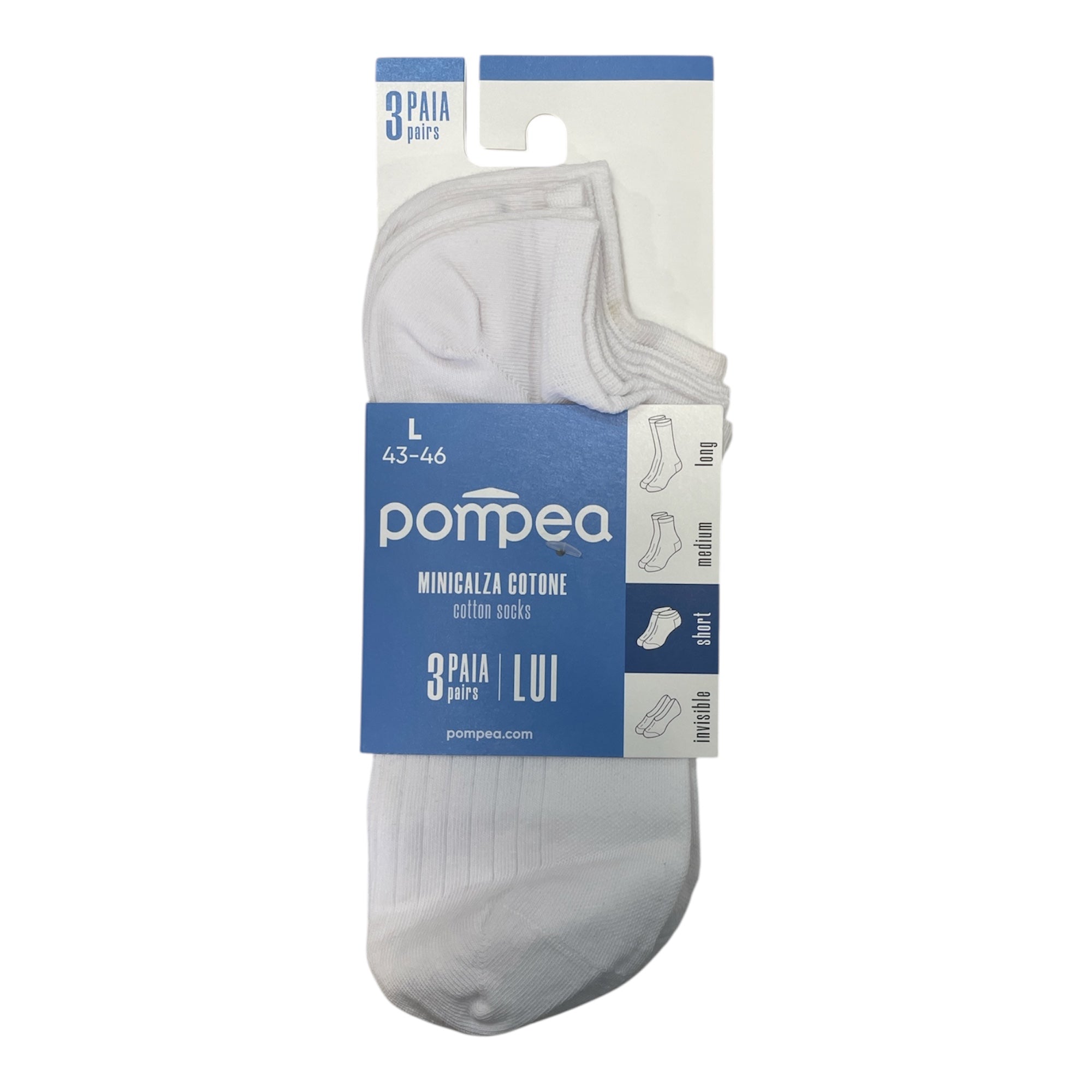 Tri - Pack Minicalza Uomo in Cotone Pompea Art.09510172 - Boutique dell'Intimo e del Neonato