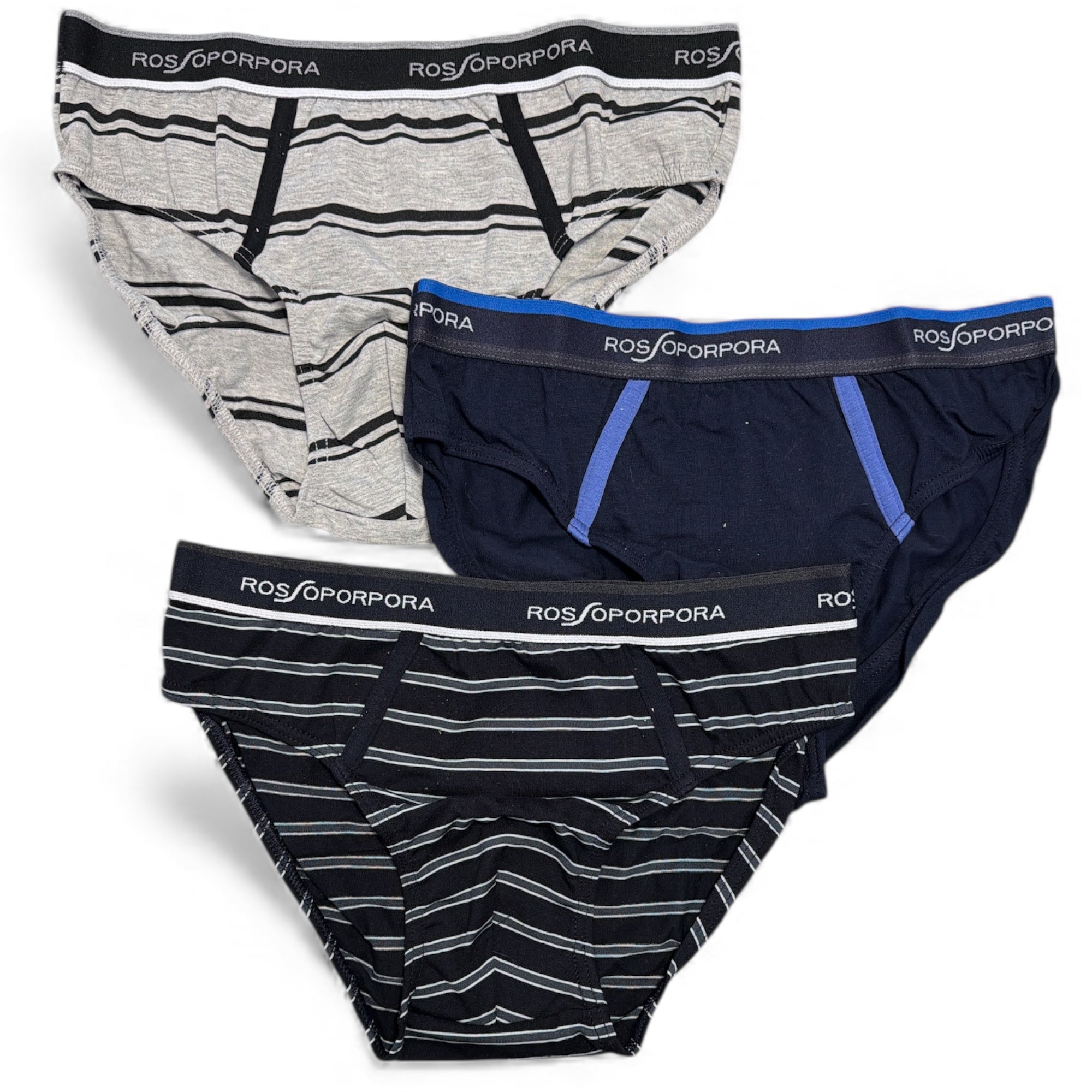 Tri - Pack Slip Uomo Cotone Elasticizzato con Elastico Esterno Rossoporpora Art.US2047 - Boutique dell'Intimo e del Neonato