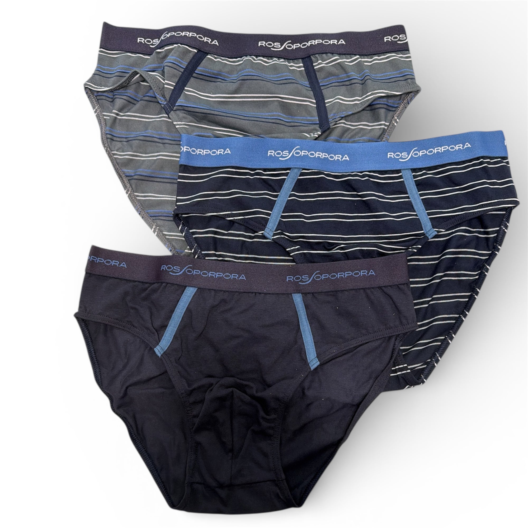 Tri - Pack Slip Uomo in Cotone Elasticizzato con Elastico Esterno Rossoporpora Art.US2105 - Boutique dell'Intimo e del Neonato