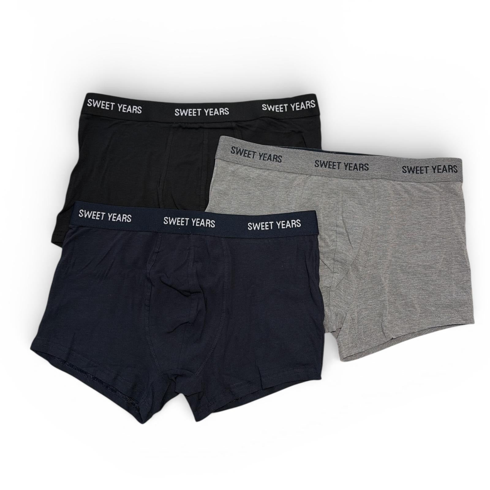 Tri Pack Uomo Boxer in Cotone Elasticizzato con Elastico Esterno Sweet Years Art.886 - Boutique dell'Intimo e del Neonato