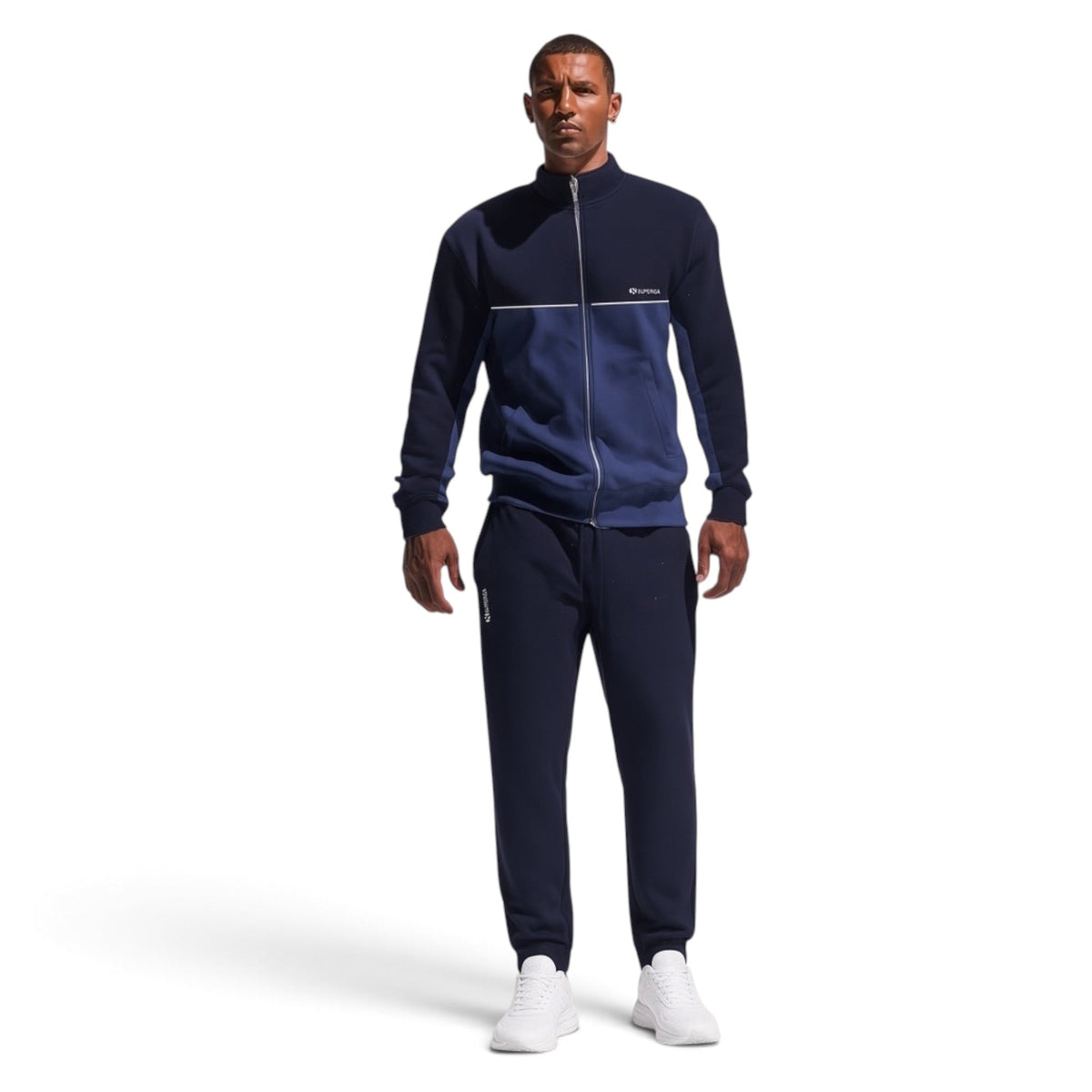 Tuta Uomo Felpa Full Zip in Cotone Superga Art.SMW26352 - Boutique dell'Intimo e del Neonato